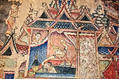 Chiang Mai - The Wat Phra Singh temple. Murals of the Viharn Lai Kham illustrating Jataka tales and other stories. 